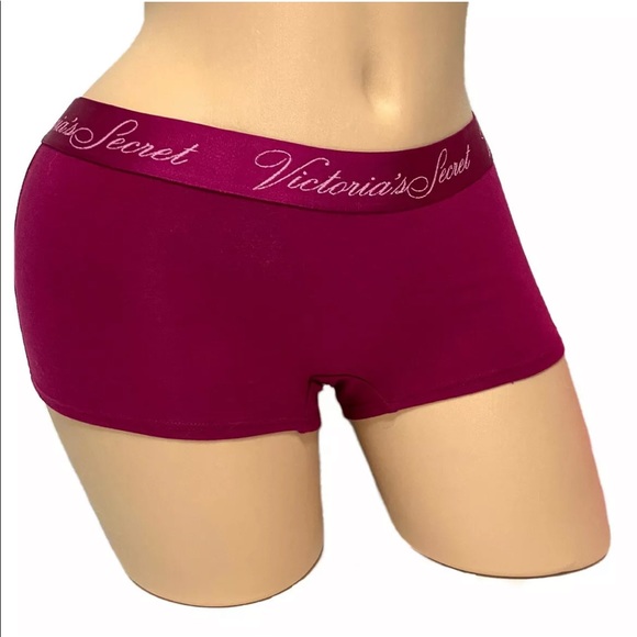 🌺 MEDIUM Victorias Secret Graphic Logo Waist‎ Band Shortie Boyshort Panty - Picture 1 of 3